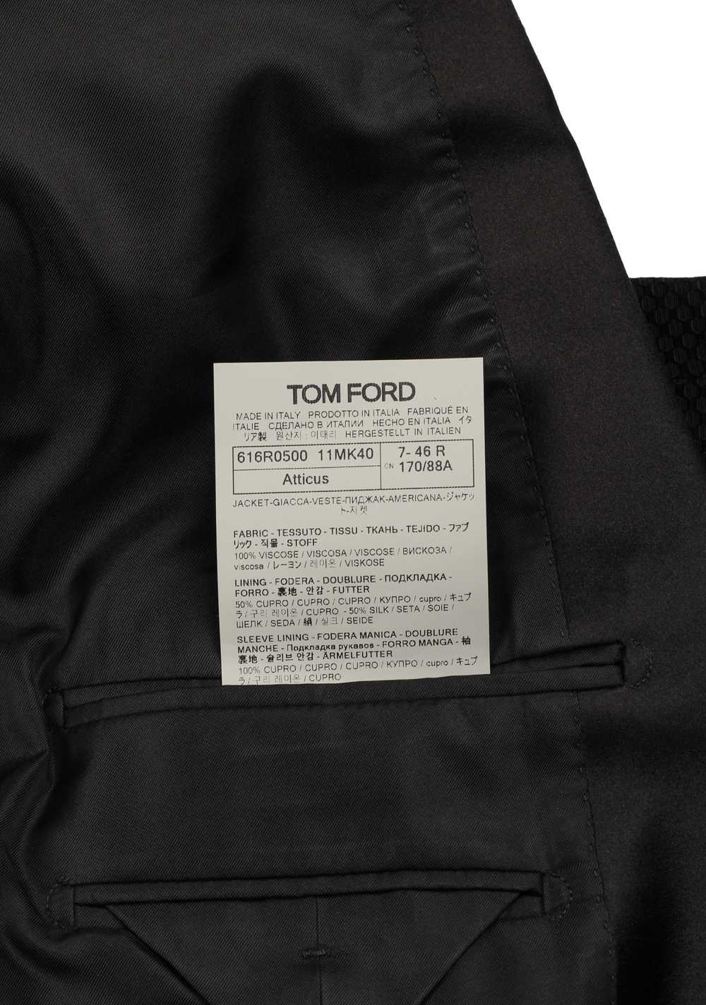TOM FORD Atticus Black Sport Coat Tuxedo Dinner Jacket Size 46 / 36R U.S. – image 6