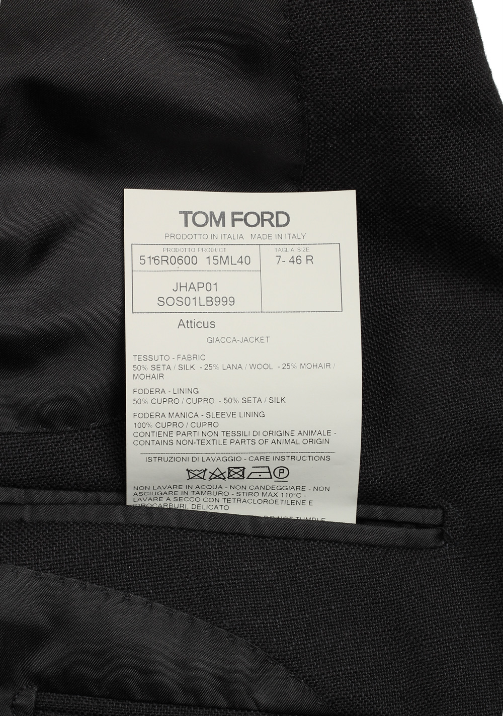 TOM FORD Atticus Black Solid Sport Coat Size 46 / 36R U.S. – image 6