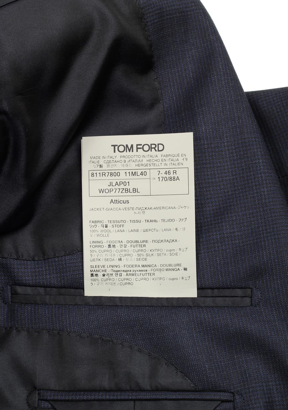 TOM FORD Atticus Blue Checked Sport Coat Size 46 / 36R U.S. – image 6