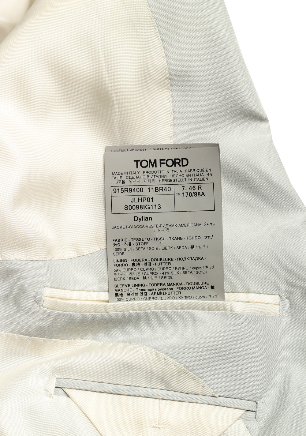 TOM FORD Dyllan Off White Suit Size 46 / 36R U.S. – image 6