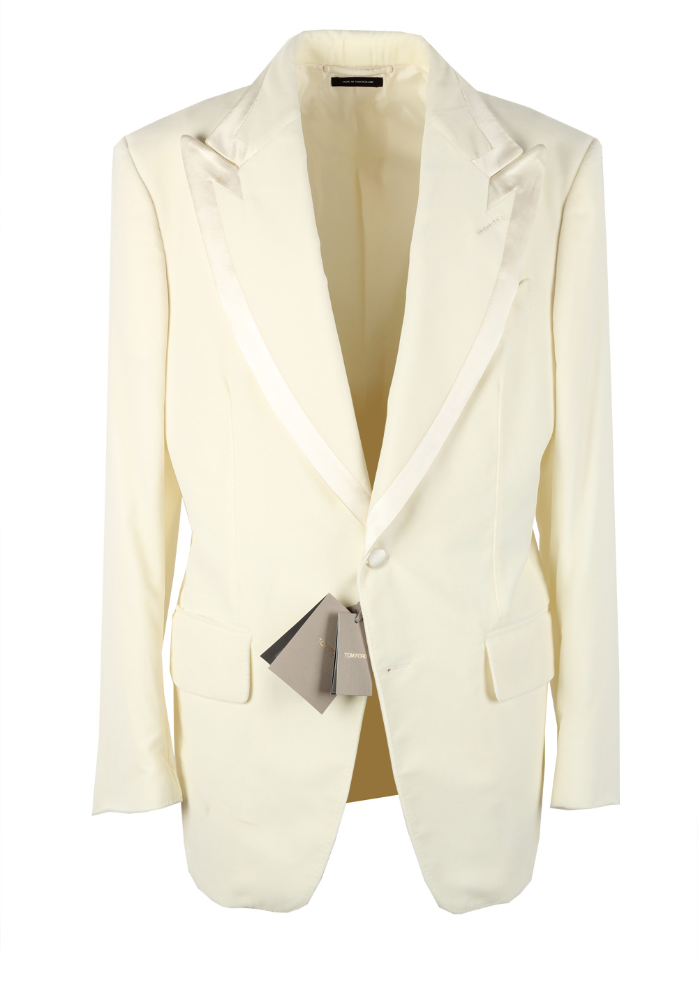 TOM FORD Basic Double Ivory Tuxedo Cocktail Dinner Jacket Size 52 / 42R U.S. Fit A