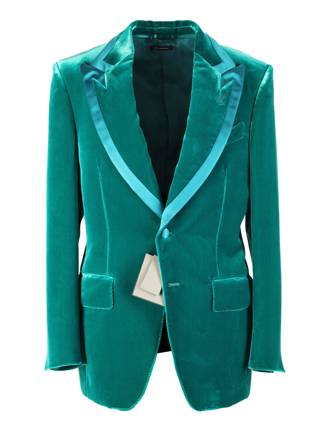 TOM FORD Basic Double Velvet Teal Tuxedo Dinner Jacket