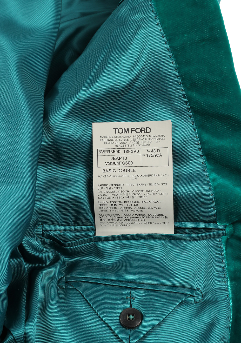 TOM FORD Basic Double Velvet Teal Tuxedo Dinner Jacket – image 6