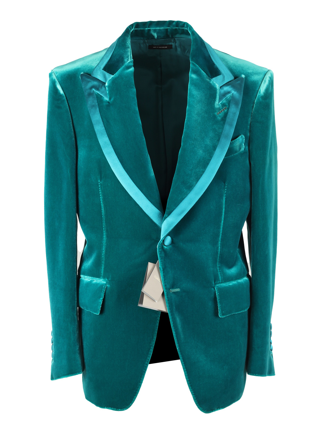 TOM FORD Basic Double Velvet Teal Tuxedo Dinner Jacket