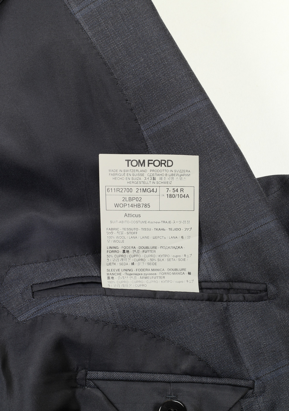 TOM FORD Atticus Wool Checked Blue Suit Size 54 / 44R U.S. – image 6