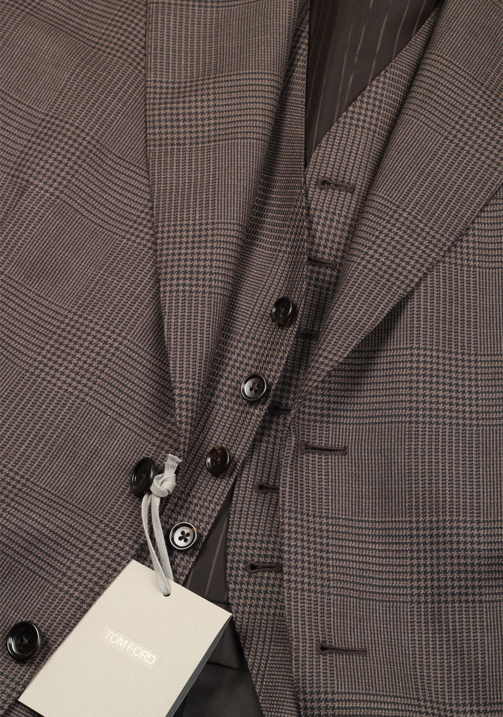 TOM FORD Windsor Brown 3 Piece Checked Suit Size 54S / 44S U.S. – image 2