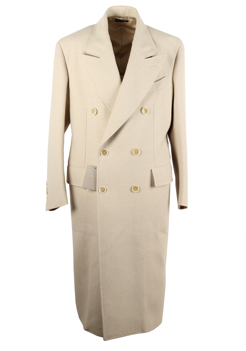 TOM FORD Beige Double Breasted Coat 58 / 48R U.S.