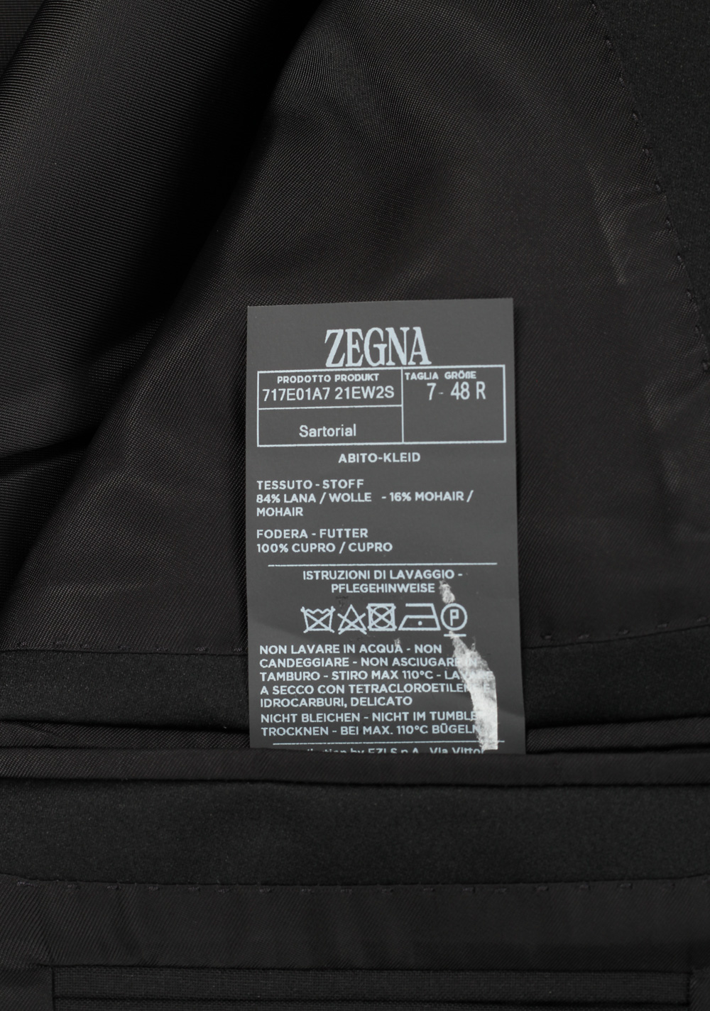 ZEGNA Sartorial Black Tuxedo Size 48 / 38R U.S. – image 6