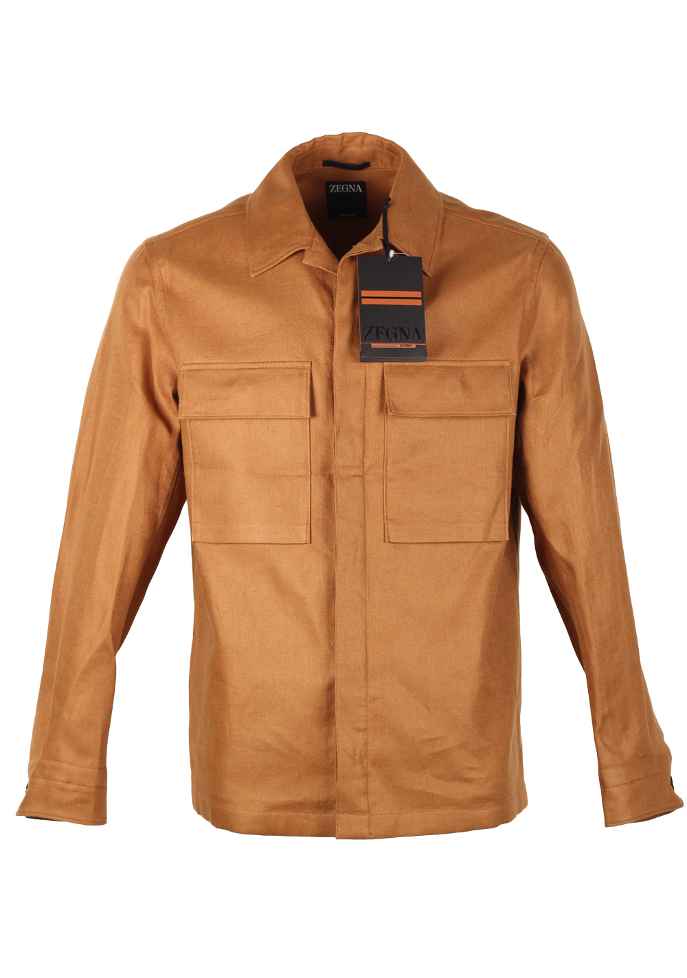 ZEGNA Oasi Lino Brown Overshirt