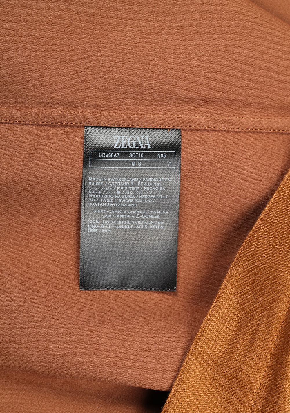 ZEGNA Oasi Lino Brown Overshirt – image 6