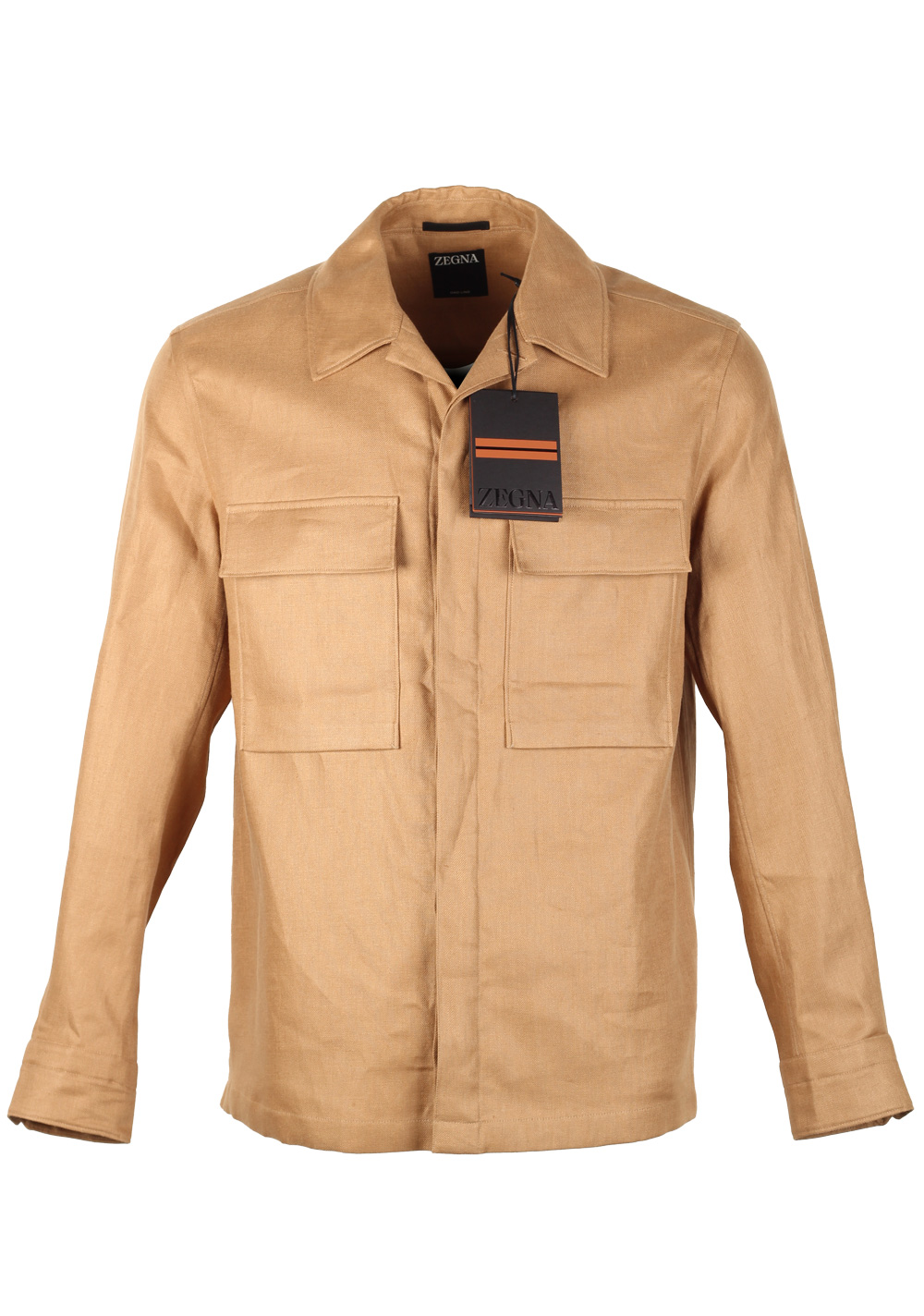 ZEGNA Oasi Lino Camel Overshirt