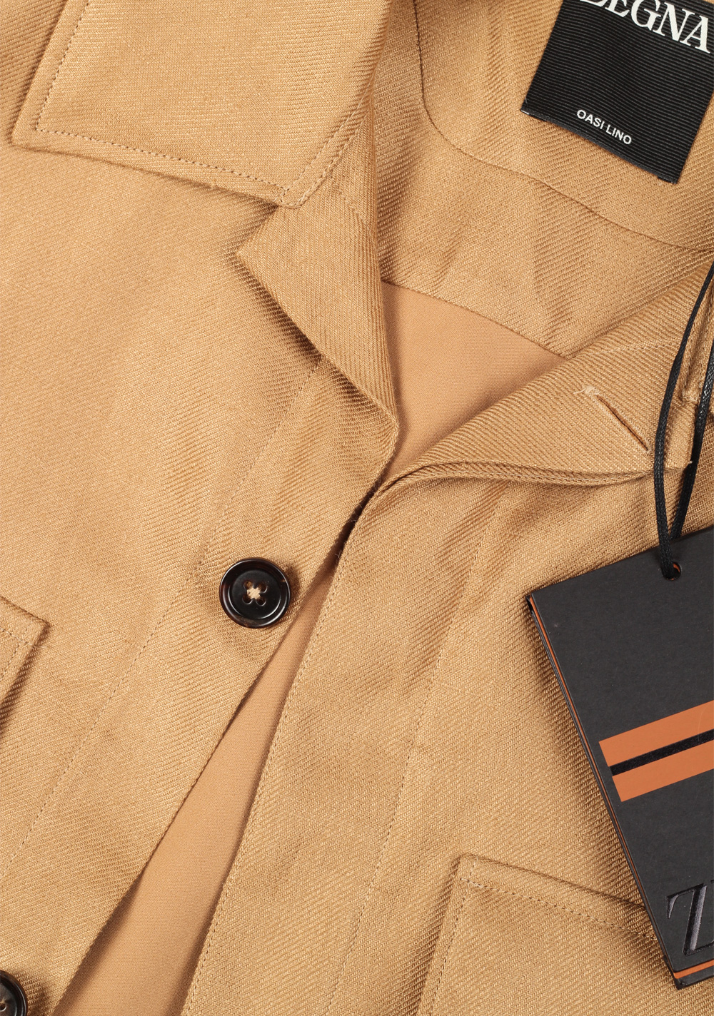 ZEGNA Oasi Lino Camel Overshirt – image 2