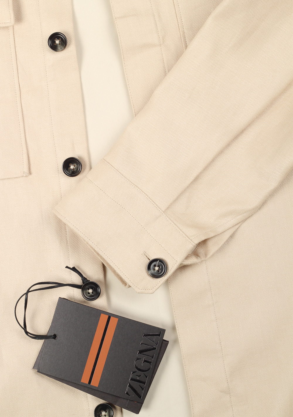 ZEGNA Oasi Lino Beige Overshirt – image 4