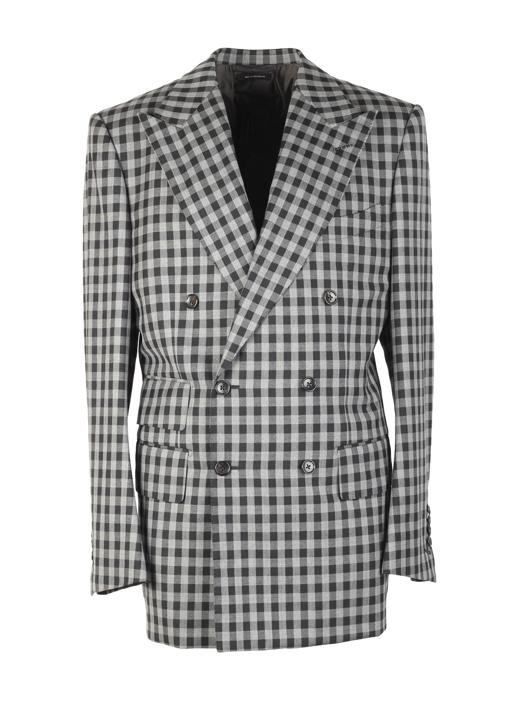 TOM FORD Buckingham Gray Double Breasted Suit Size 48 / 38R U.S. in Wool