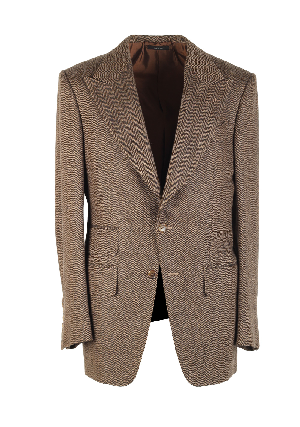 TOM FORD Atticus Brown Solid Sport Coat Size 46 / 36R U.S. in wool