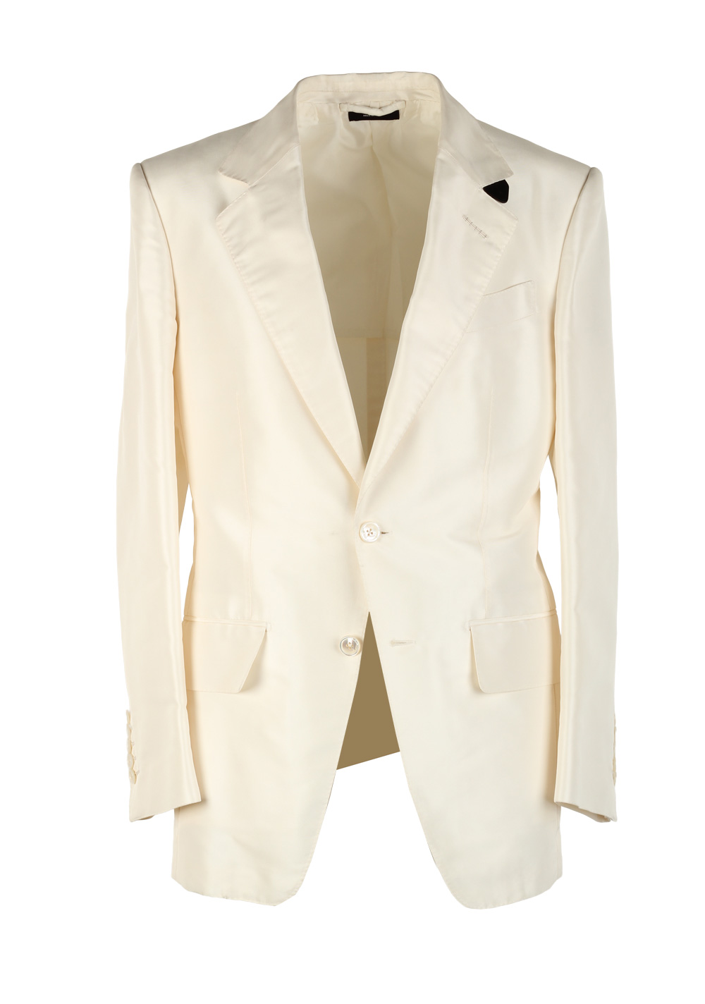 TOM FORD Atticus Off White Sport Coat Size 46 / 36R U.S. in silk
