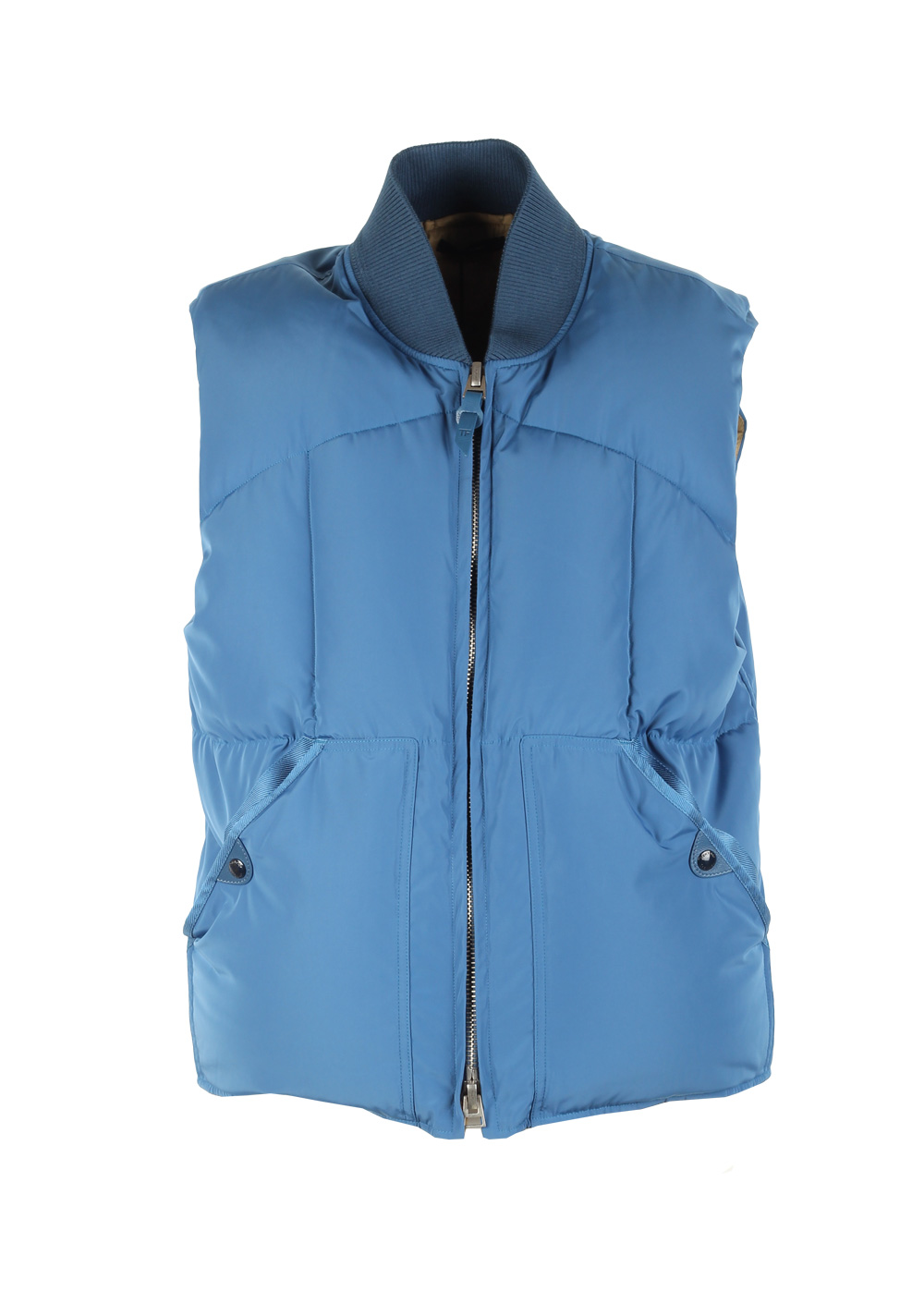TOM FORD Blue Quilted Gilet Vest 48 / 38R U.S.