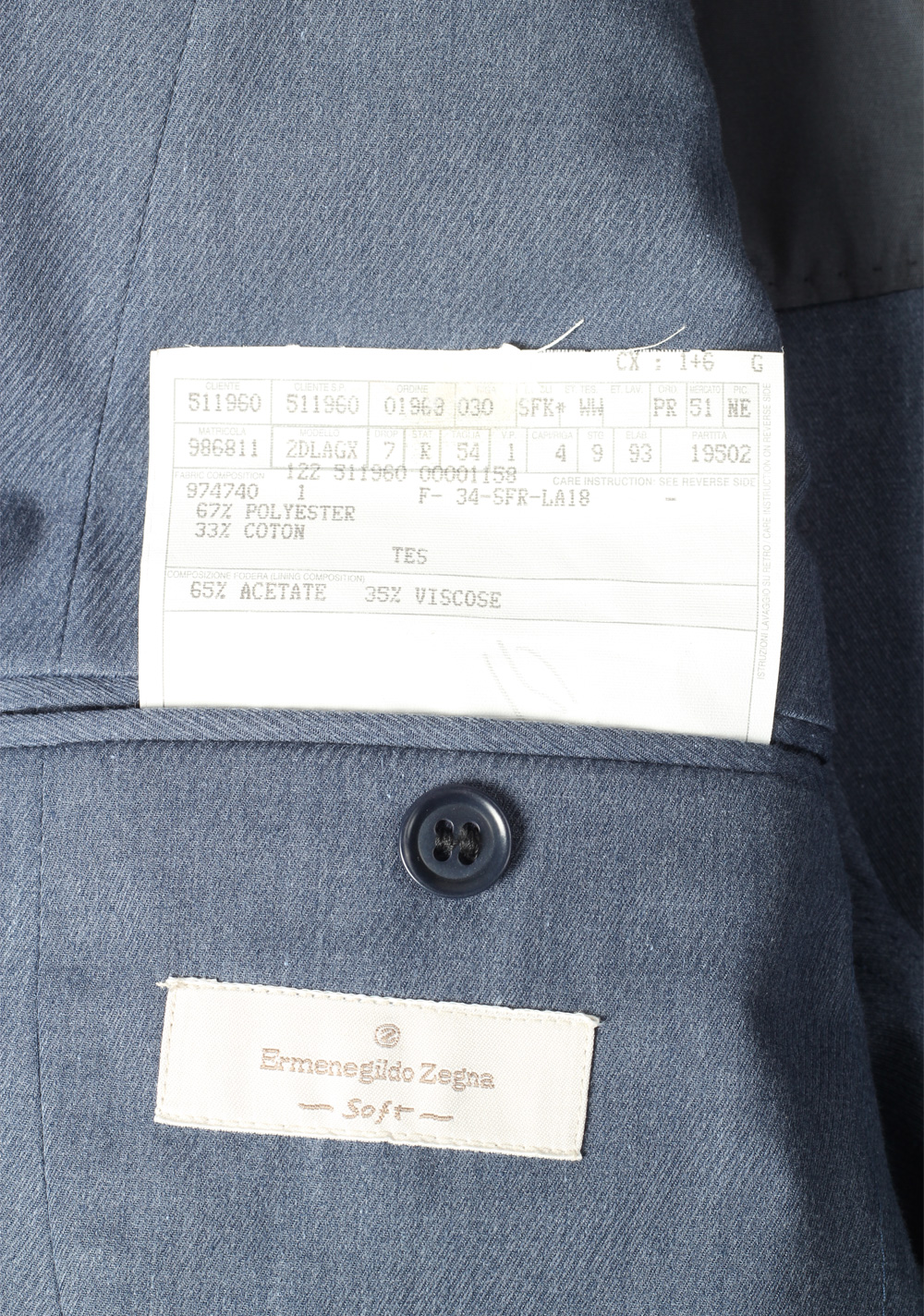 ZEGNA Blue Striped Suit Size 54 / 44R U.S. – image 6