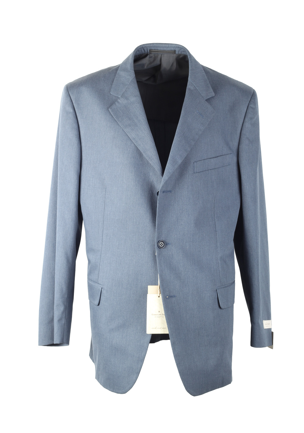 ZEGNA Blue Striped Suit Size 54 / 44R U.S.