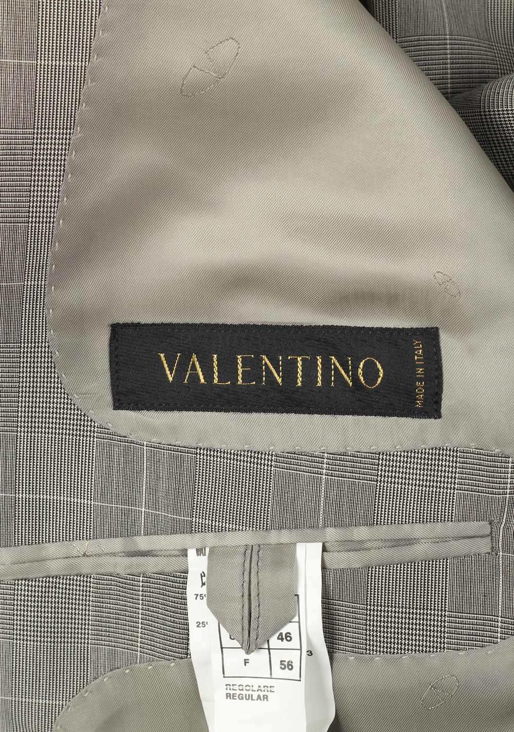 Valentino Gray Checked Suit Size 56 / 46R U.S. – image 7