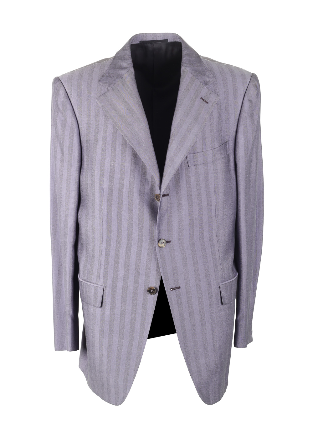 ZEGNA Couture Purple Herringbone Sport Coat Size 52 / 42R U.S. in Silk