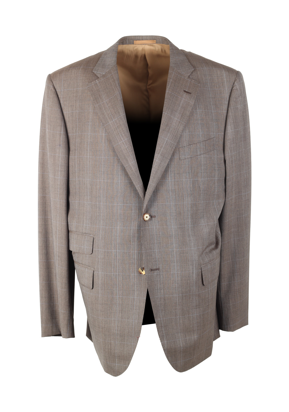 Caruso Brown Checked Sport Coat Size 60 / 50R U.S. in Wool