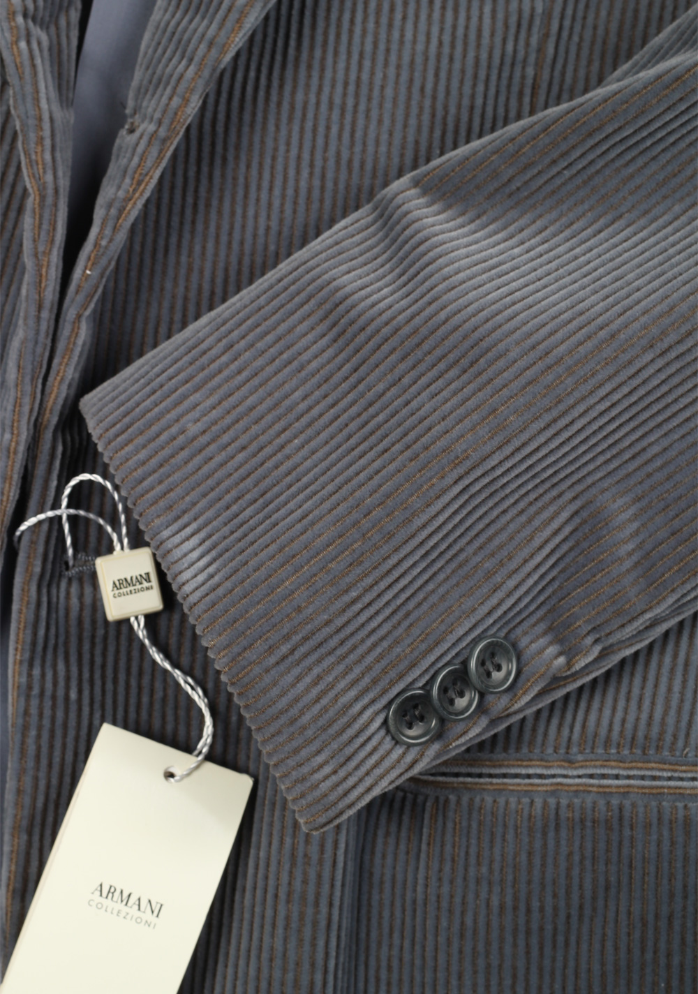 Armani Collezioni Blue Striped Sport Coat Size 50 / 40R U.S. in Cotton – image 4
