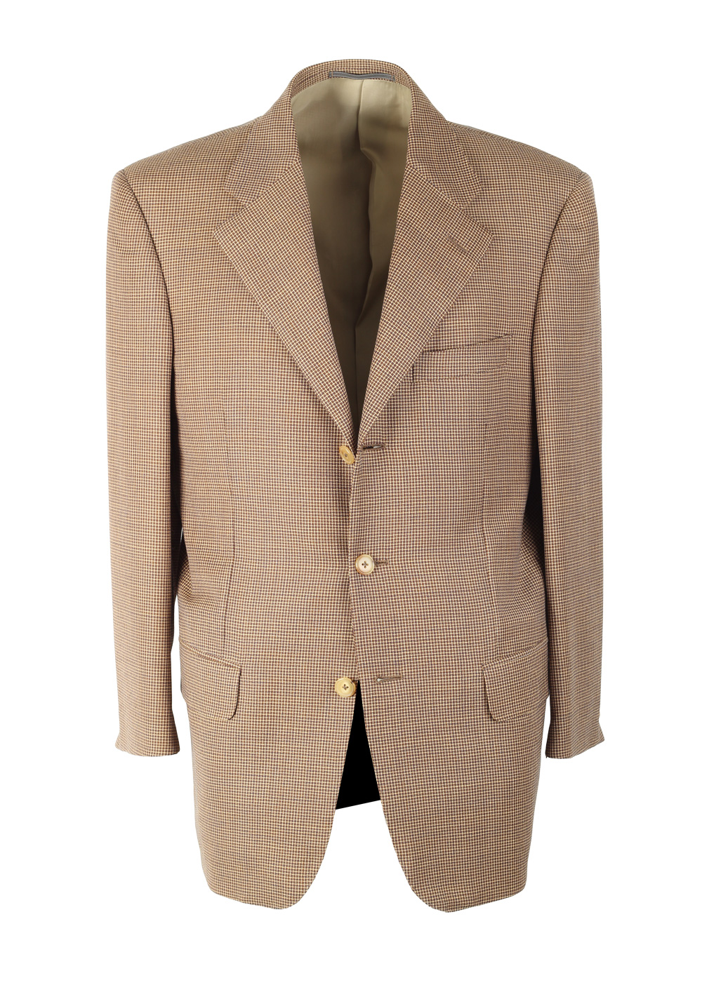 ZEGNA Checked Brown High Performance Sport Coat Size 48 / 38R U.S.