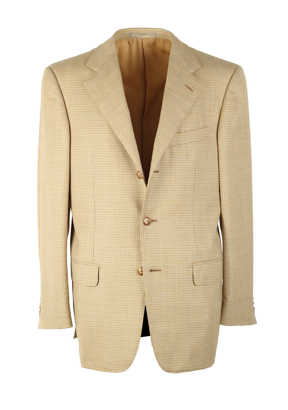 ZEGNA Trofeo Checked Beige Sport Coat Size 48 / 38R U.S.