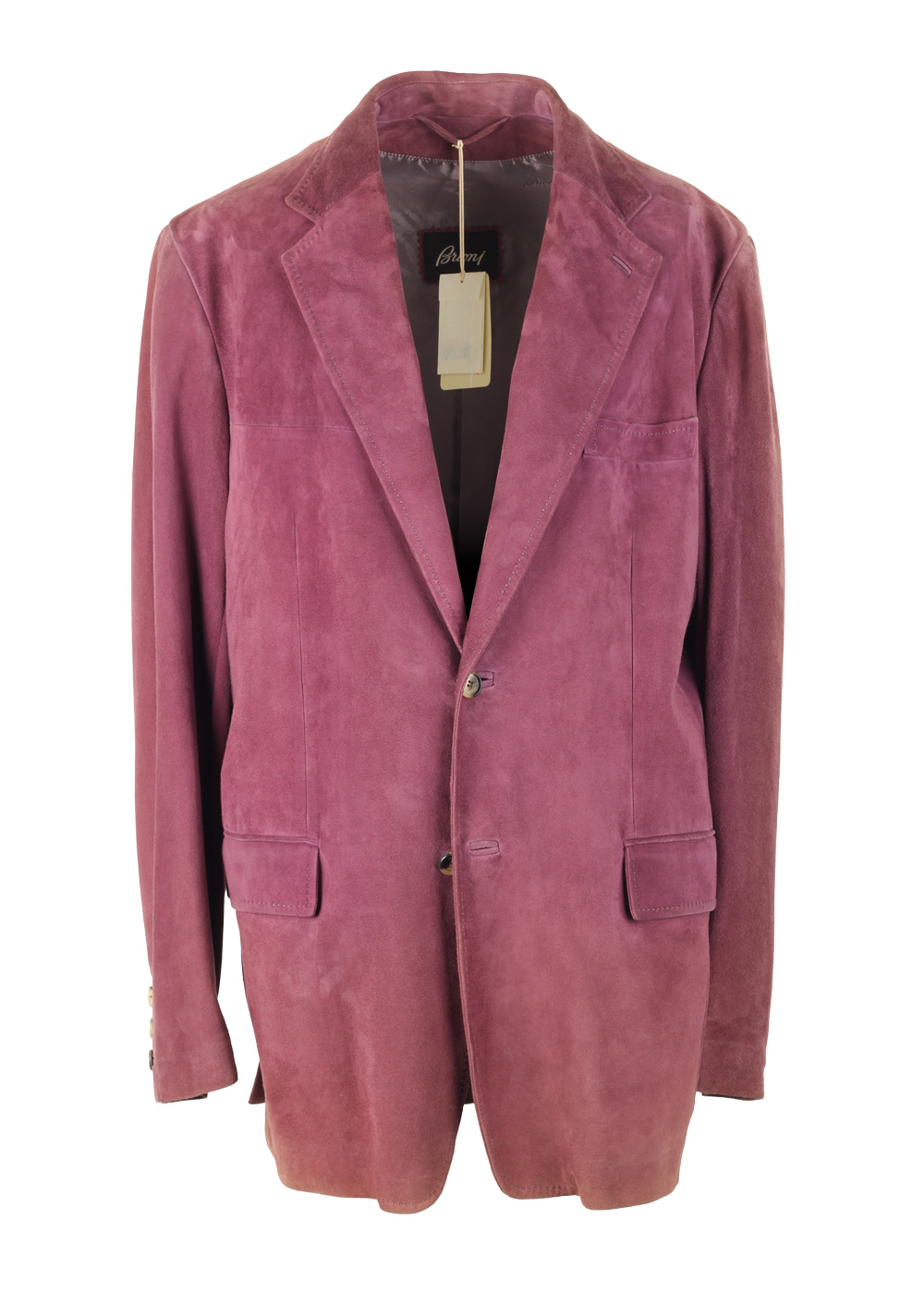 Brioni Aubergine Washed Leather Sport Coat Size 52 / 42R U.S.