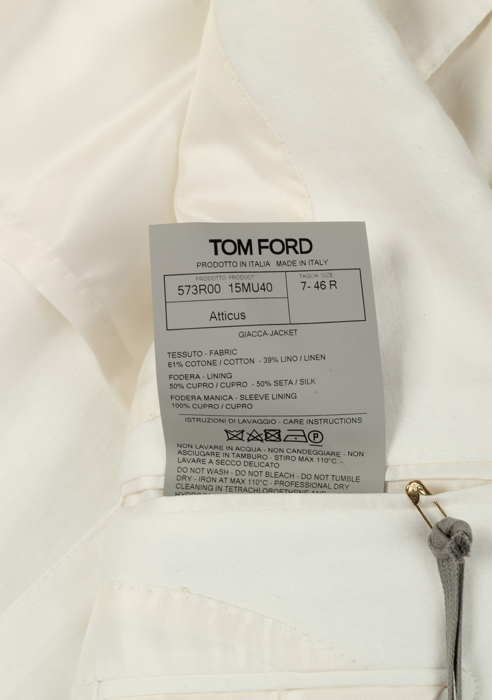 TOM FORD Atticus White Sport Coat Size 46 / 36R U.S. – image 6