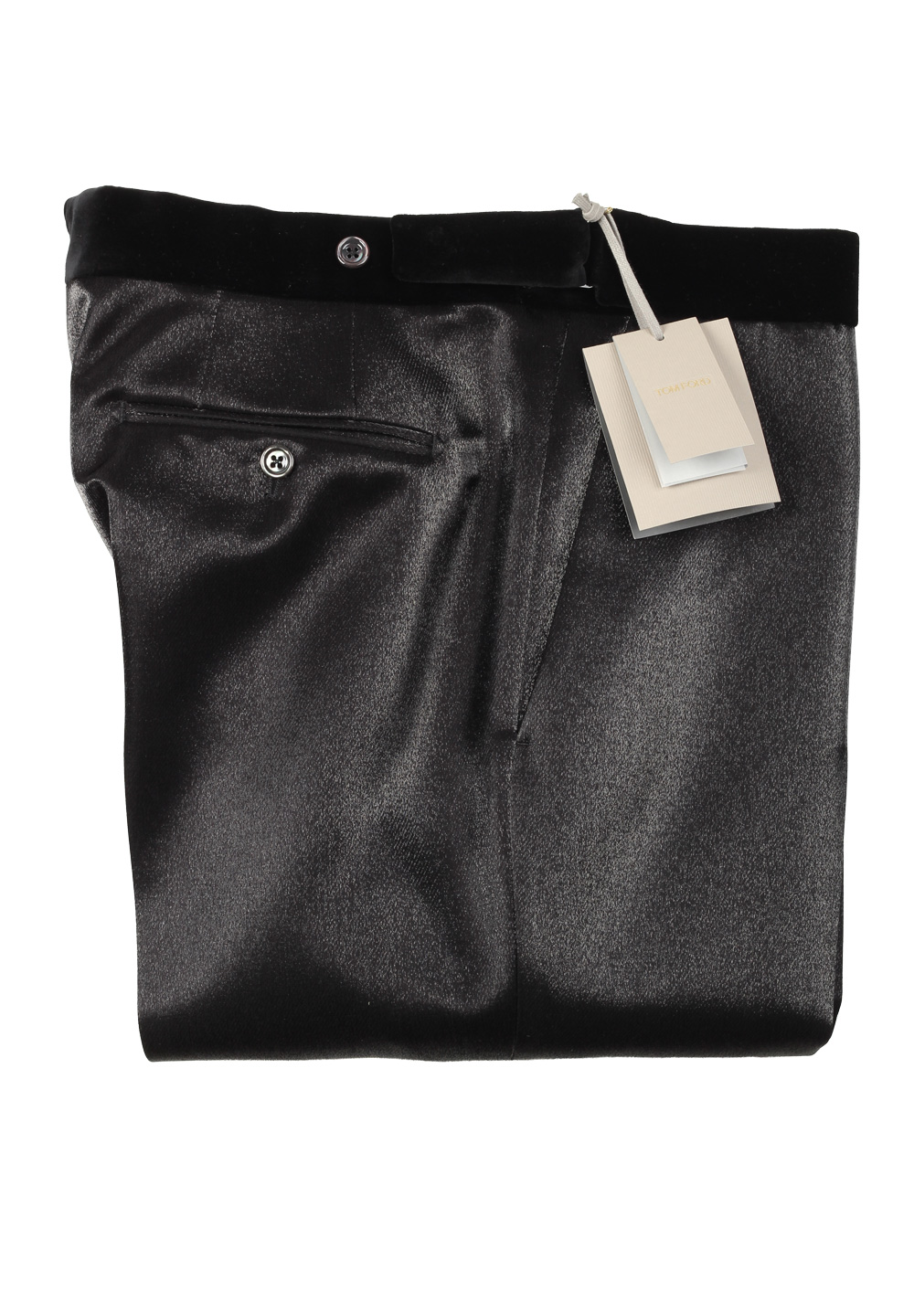TOM FORD Black Cocktail Tuxedo Trousers Size 52 / 36 U.S.
