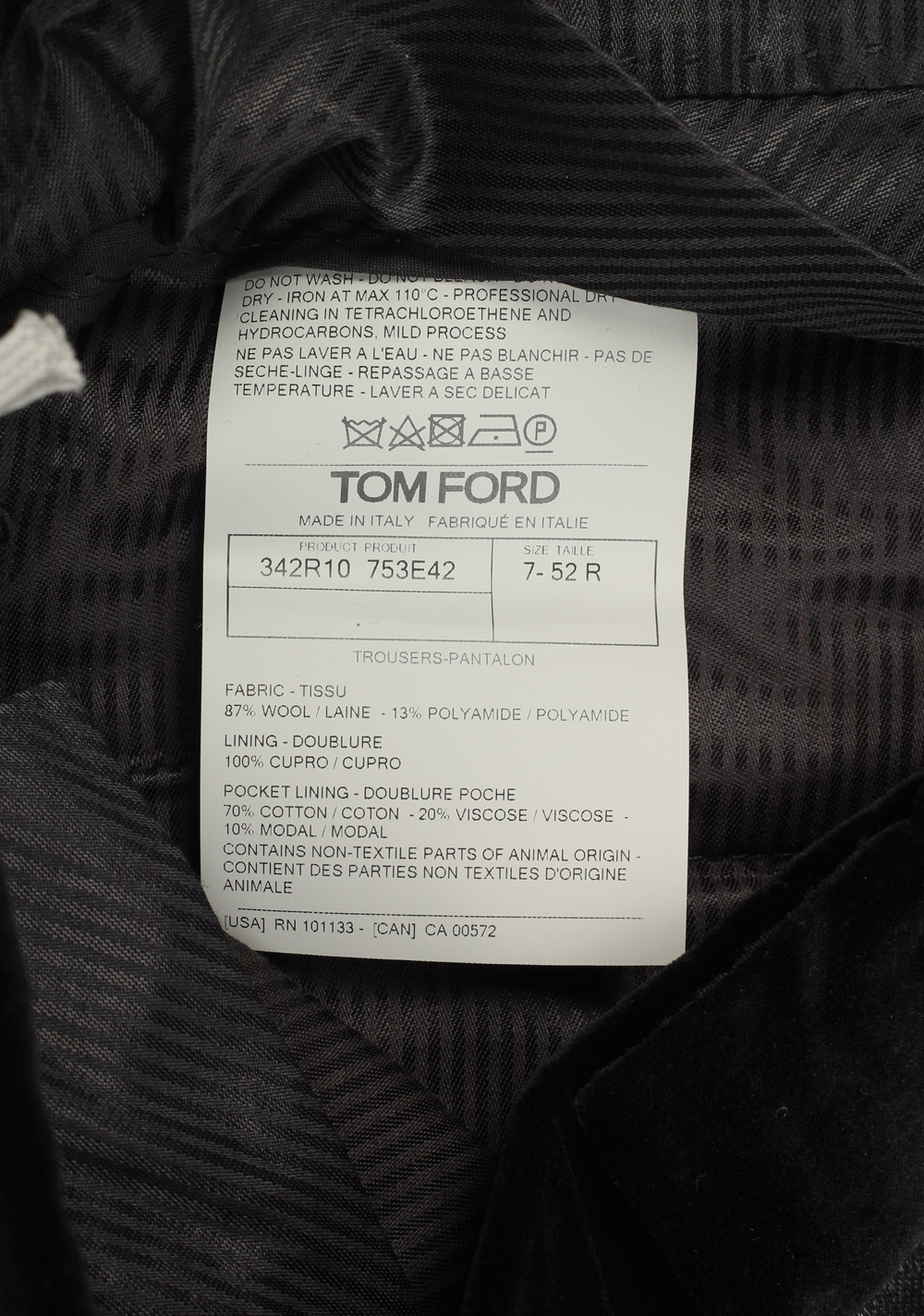 TOM FORD Black Cocktail Tuxedo Trousers Size 52 / 36 U.S. – image 3