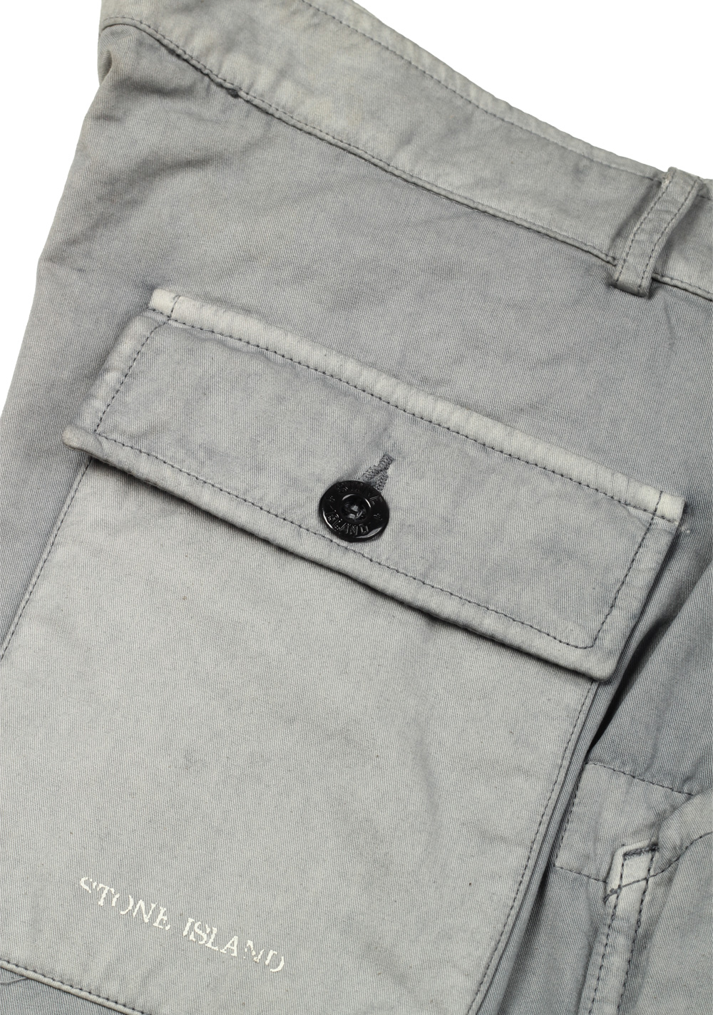 Stone Island 그레이 / 블루 워시드 코튼 트라우저 사이즈 50 / 34 U.S. – 이미지 2