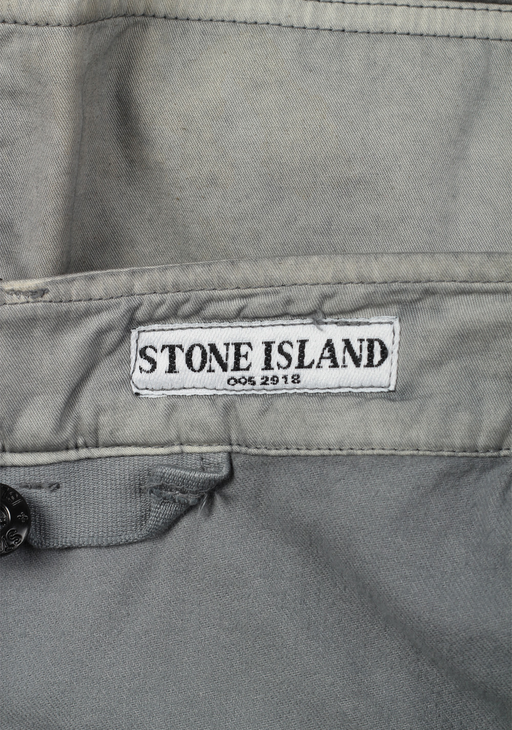 Stone Island 그레이 / 블루 워시드 코튼 트라우저 사이즈 50 / 34 U.S. – 이미지 4