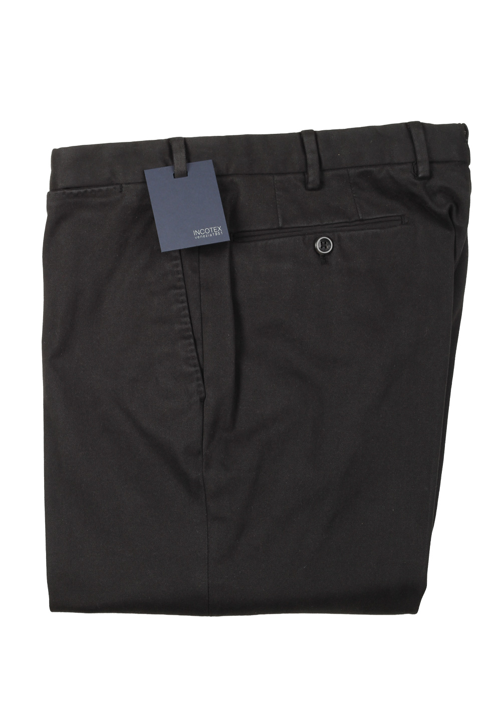 Incotex Black Comfort Chino Trousers