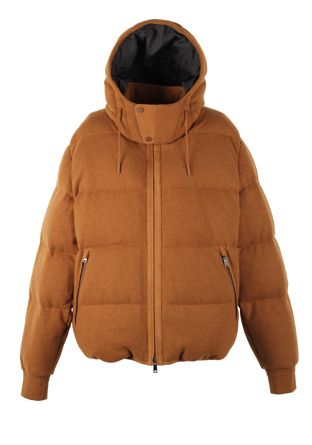 ZEGNA Oasi Cashmere Brown Padded Bomber Jacket Outerwear – image 2