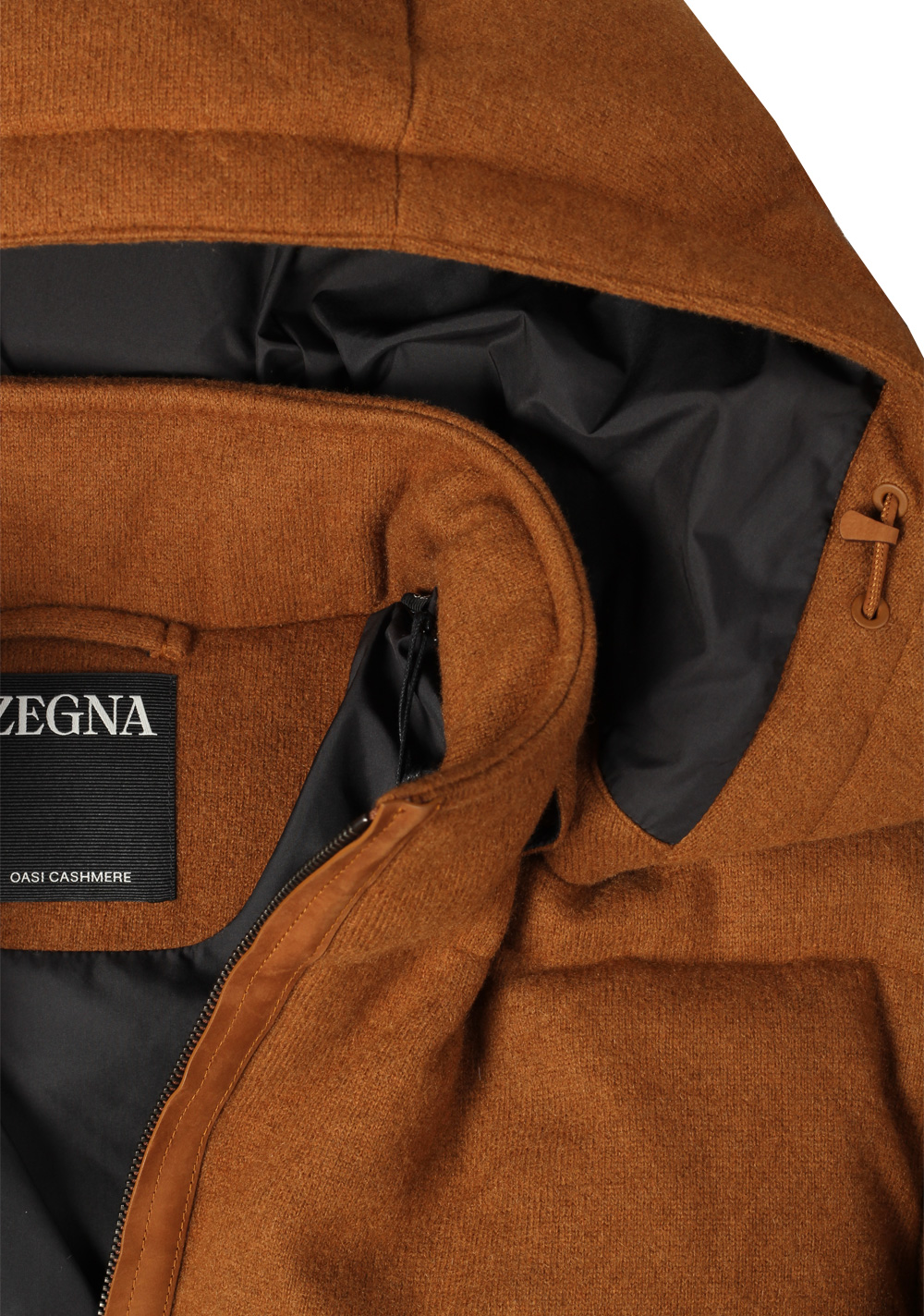 ZEGNA Oasi Cashmere Brown Padded Bomber Jacket Outerwear – image 6