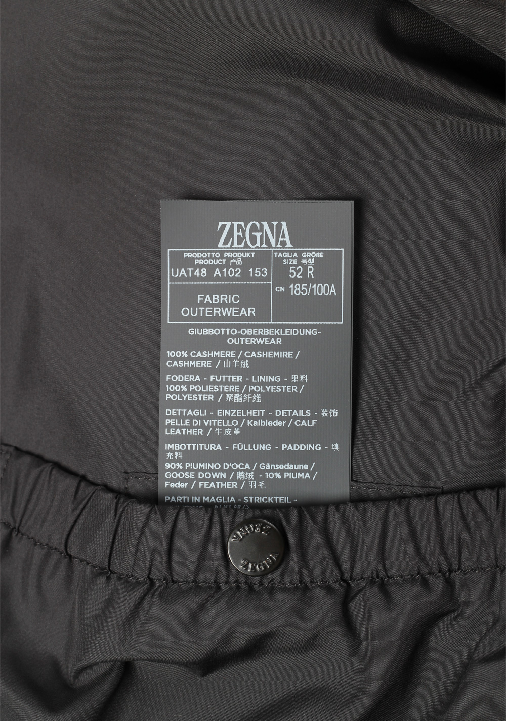 ZEGNA Oasi Cashmere Brown Padded Bomber Jacket Outerwear – image 8