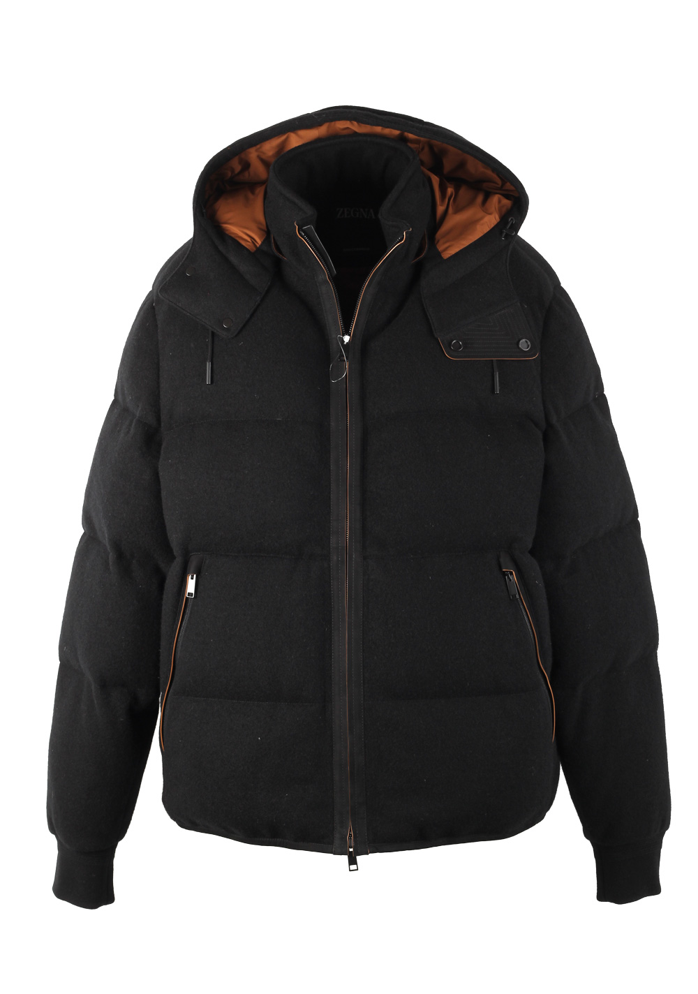 ZEGNA Oasi Cashmere Black Padded Bomber Jacket Outerwear