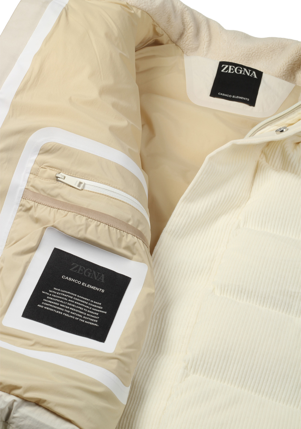 ZEGNA Cashco Elements Off White Corduroy Vest Outerwear – image 6