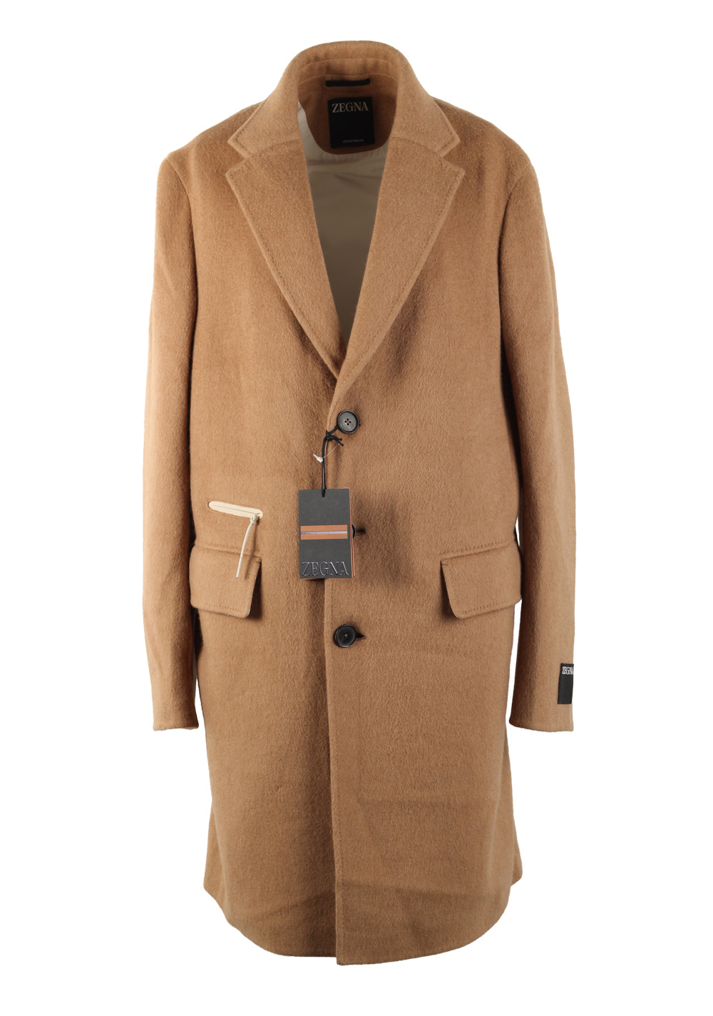ZEGNA Jerseywear Camel Coat Size 54 / 44R U.S.
