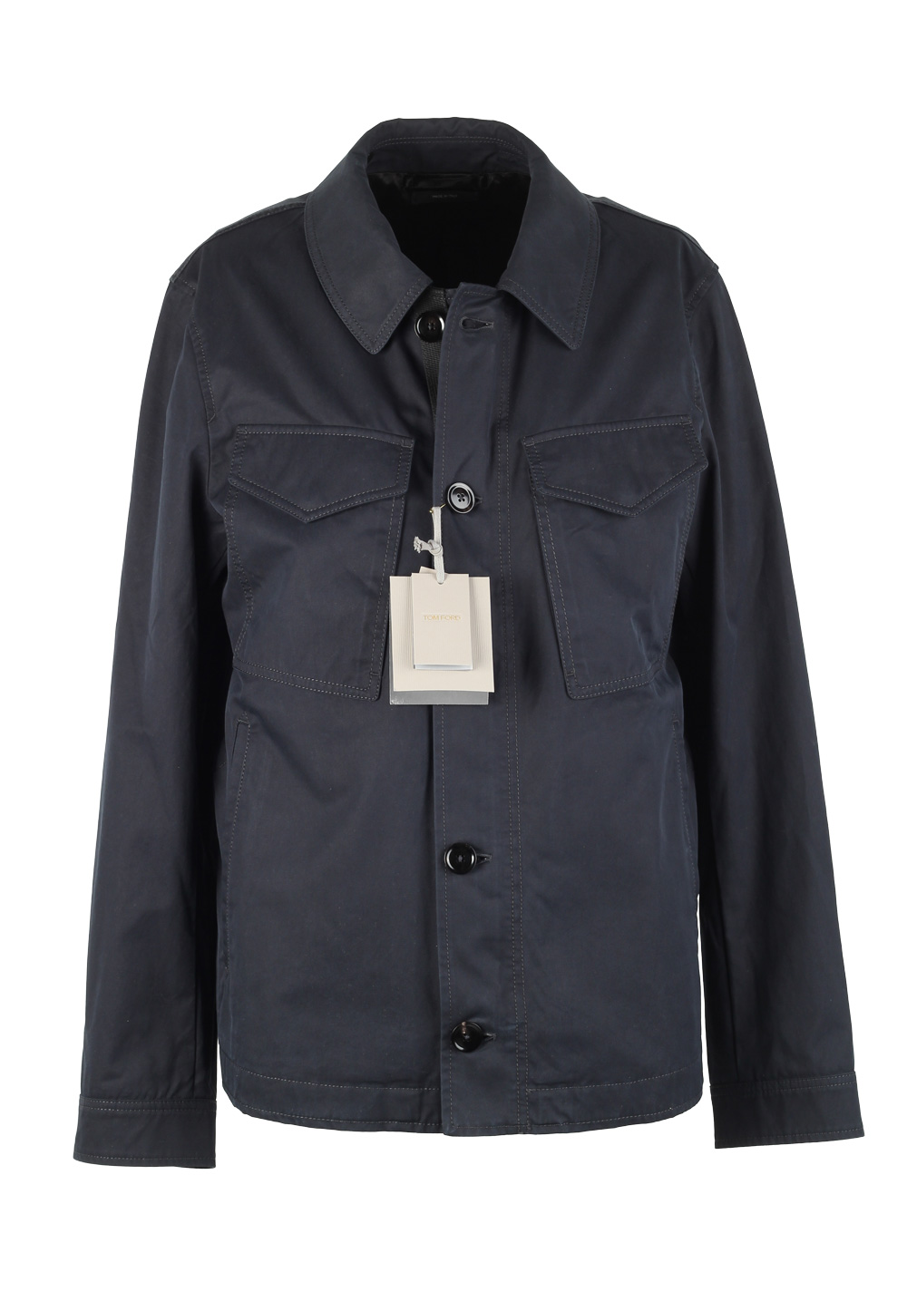 TOM FORD Blue Lined Overshirt Jacket in Cotton