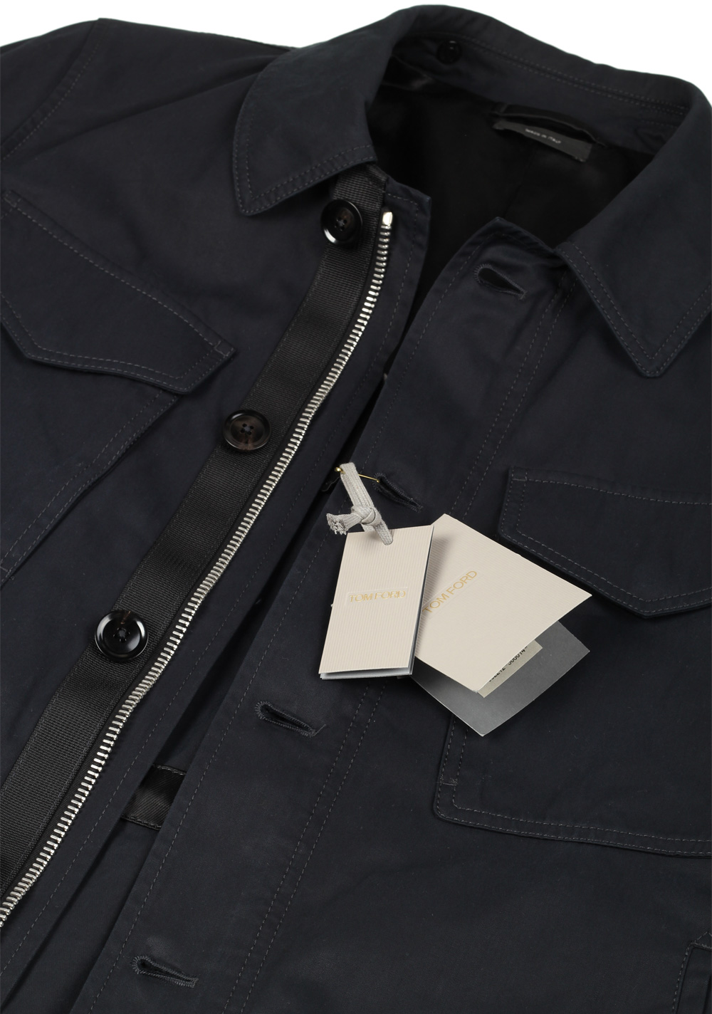 TOM FORD Blue Lined Overshirt Jacket in Cotton – image 2