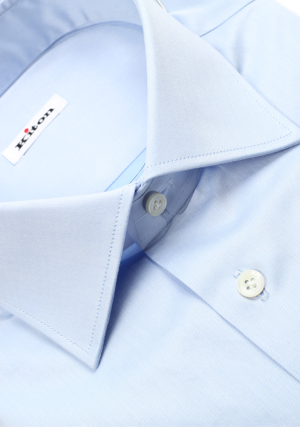 Kiton Solid Blue Dress Shirt – image 2