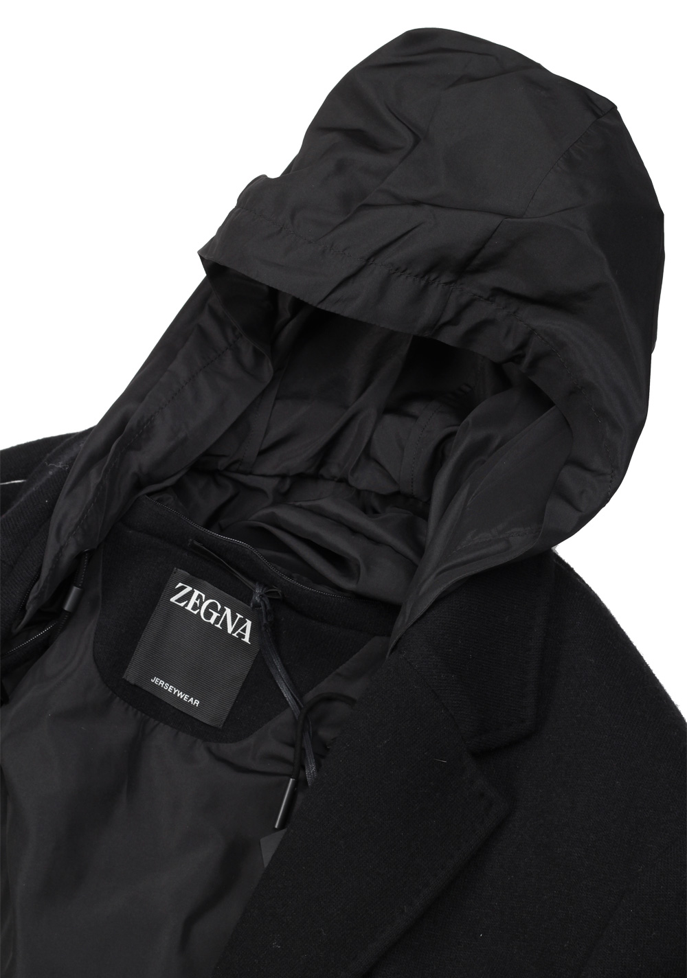 ZEGNA Jerseywear Black Overcoat Size 52 / 42R U.S. – image 11