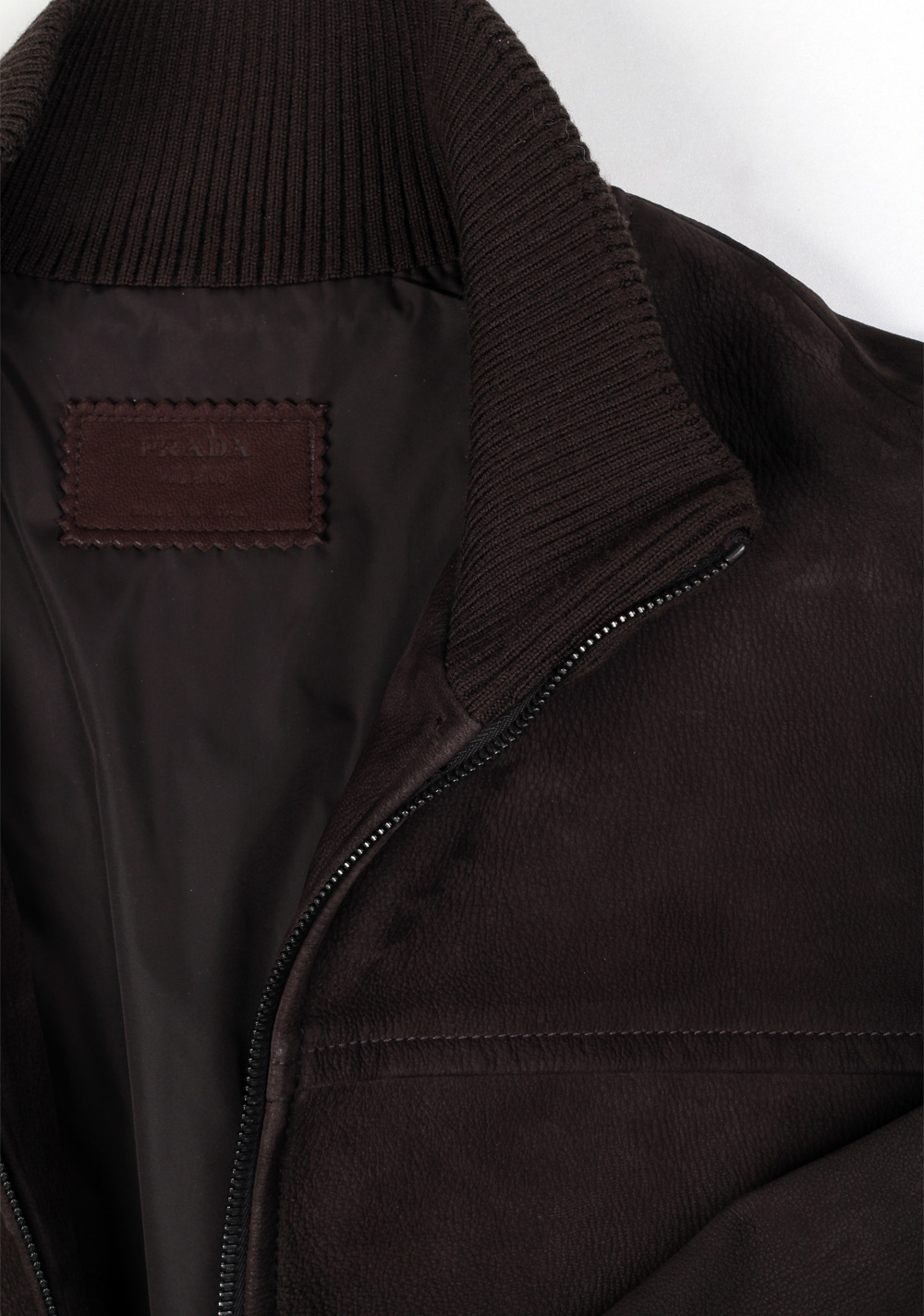 Prada Brown Leather Jacket Coat Size 54 / 44R U.S. Outerwear – image 6
