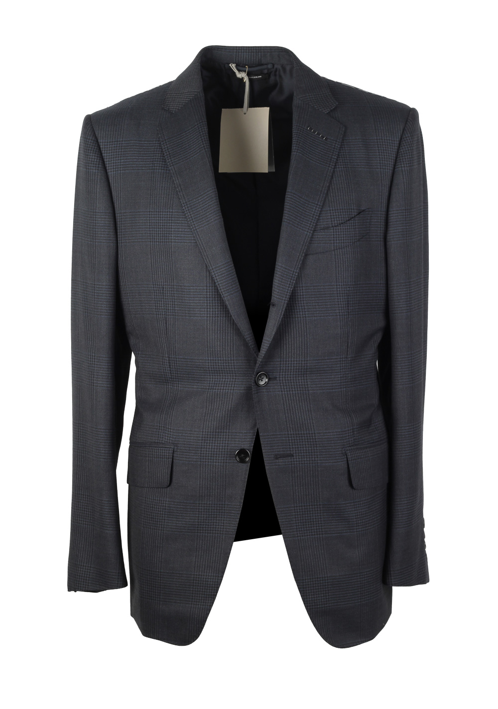 TOM FORD O’Connor Wool Silk James Bond Checked Blue Suit