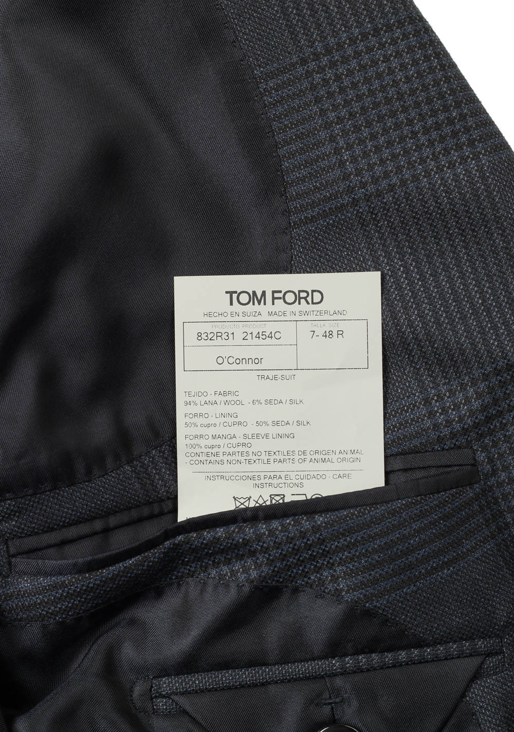 TOM FORD O’Connor Wool Silk James Bond Checked Blue Suit – image 6