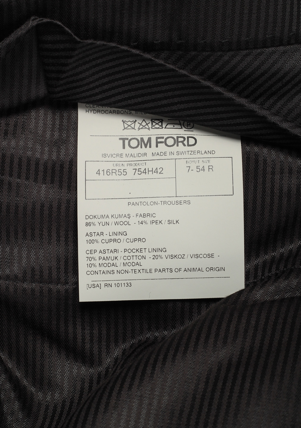TOM FORD Black Wool Silk Cocktail Tuxedo Trousers Size 54 / 38 U.S. – image 5